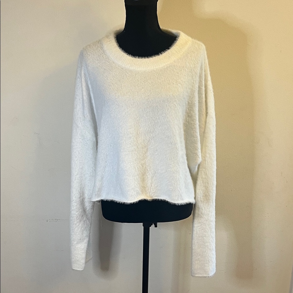 H&M Cream Fuzzy Sweater
